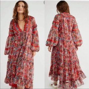 NEW FREE PEOPLE CASSIS CHIFFON DRESS, XSMALL